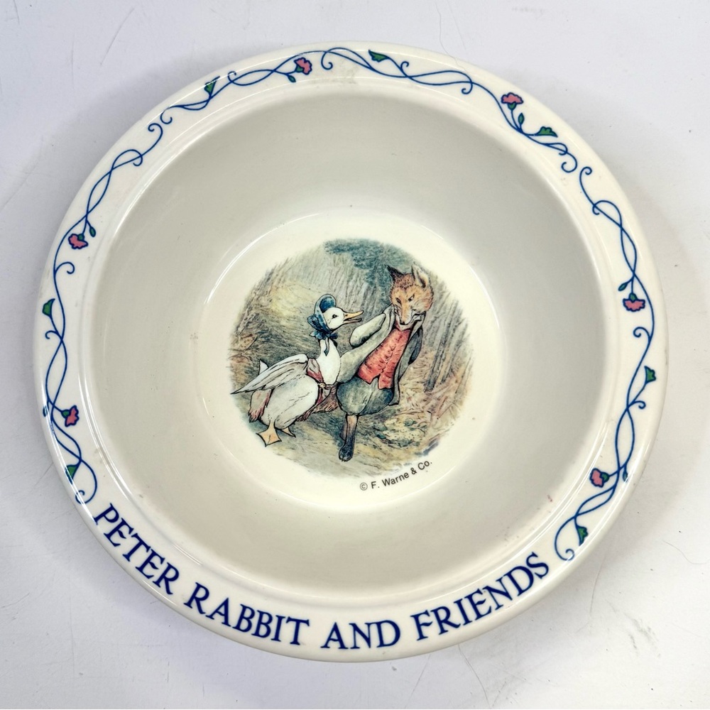 Vintage Peter Rabbit and Friends Melamine Bowl - White